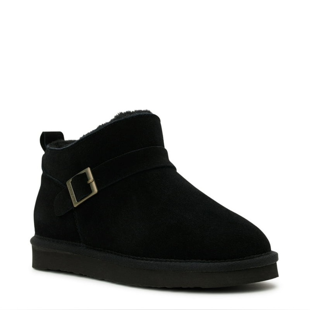 BearPaw Black Ankle Boots with Buckle